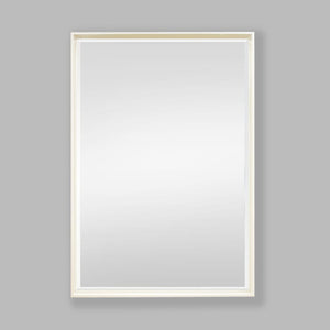 Nova White Natural Wood Rectangle Wall Mirror - 444 x 647mm Mirror Leather Gallery White 444 X 647 mm 