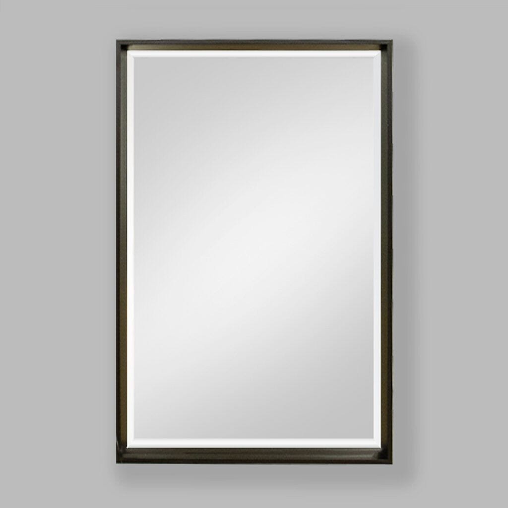 Nova Black Natural Wood Rectangle Wall Mirror 647 x 952mm Mirror Leather Gallery Black 647 x 952mm 