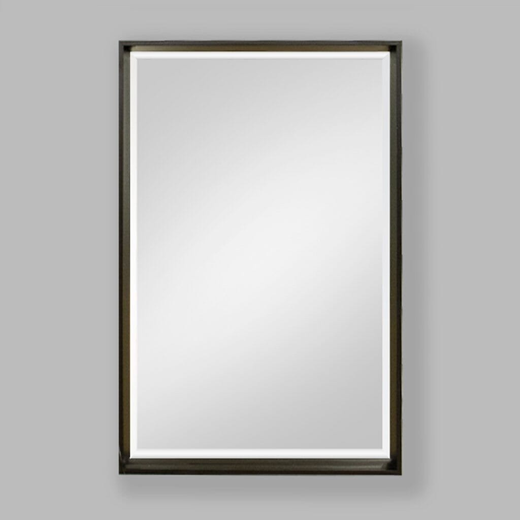 Nova Black Natural Wood Rectangle Wall Mirror 444 x 647mm Mirror Leather Gallery Black 444 x 647 mm 