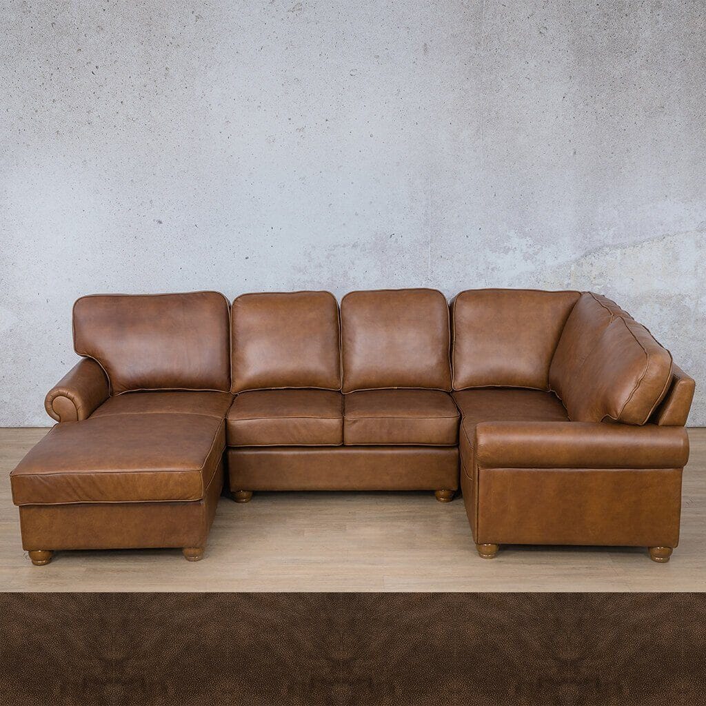 Salisbury Leather U-Sofa Chaise Sectional - LHF Leather Sectional Leather Gallery 