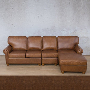 Salisbury Leather Sofa Chaise Modular Sectional - RHF Leather Sectional Leather Gallery 