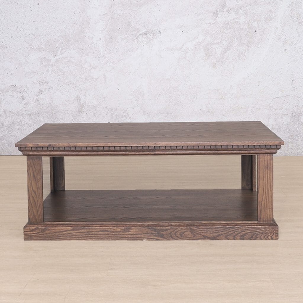 Charleston Coffee Table - 1200 - Antique Dark Oak Coffee Table Leather Gallery 