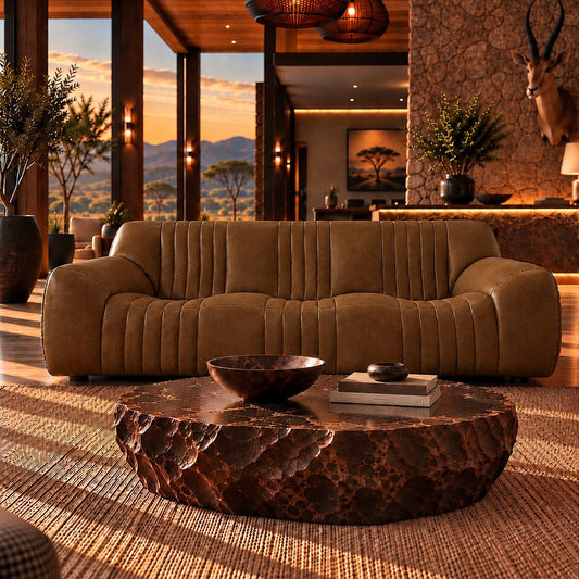 Cadence Leather 3 Seater | Vintage Cognac | Stattera 