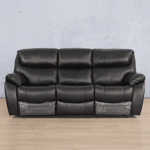 Cairo 3 Seater Leather Recliner Leather Recliner Leather Gallery Black 
