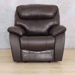 Cairo 1 Seater Leather Recliner Leather Gallery Choc 