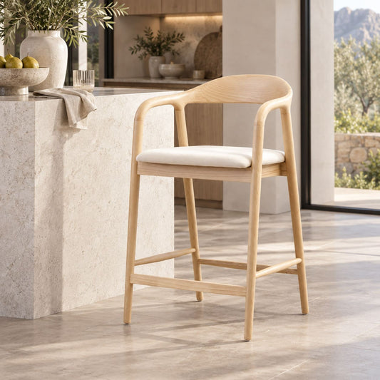 Calvin Bar Dining Chair - Leather Gallery - Natural