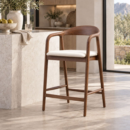 Calvin Bar Dining Chair - Leather Gallery - Walnut