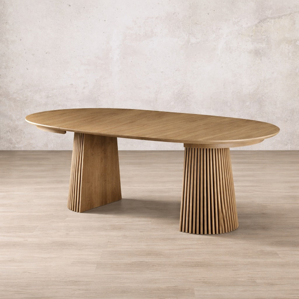 Campbell Dining Table  - Natural | Leather Gallery