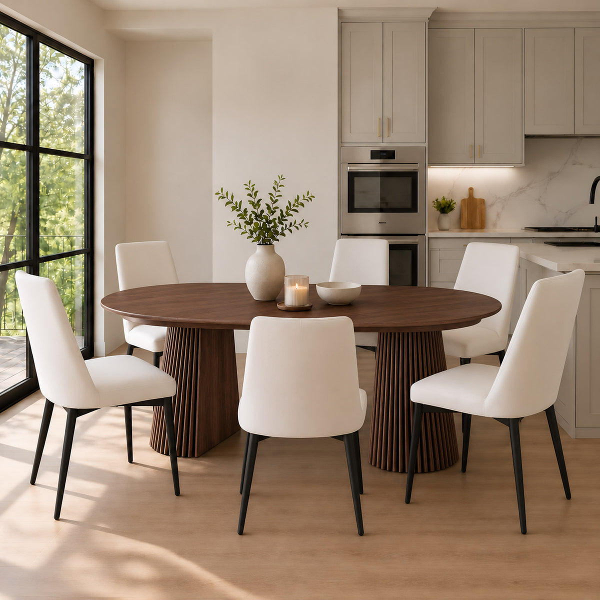 Campbell Dining Table  - Walnut | Leather Gallery