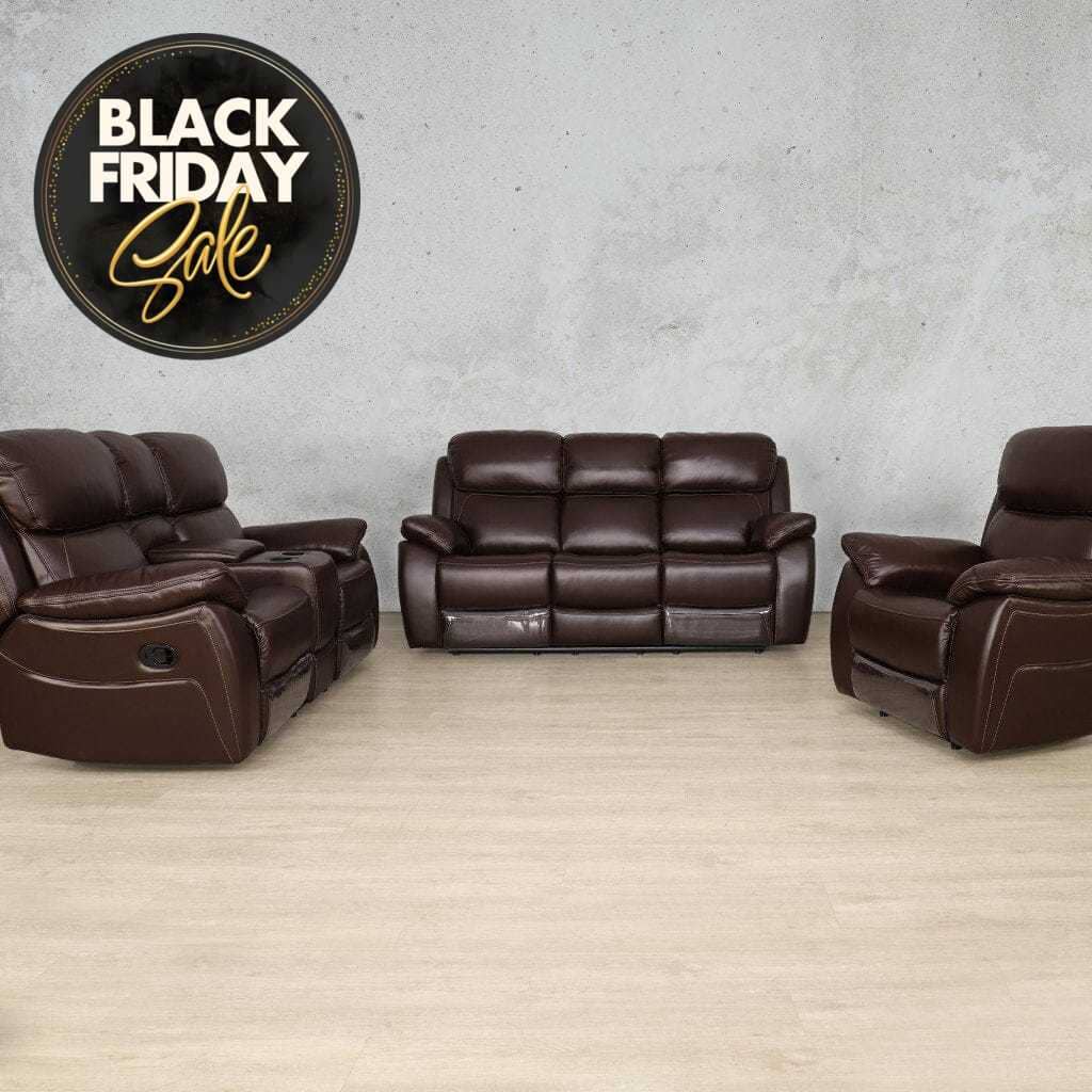 Capri 3+2+1 Home Theatre Suite - Choc - Black Friday Sale Leather Recliner Leather Gallery 