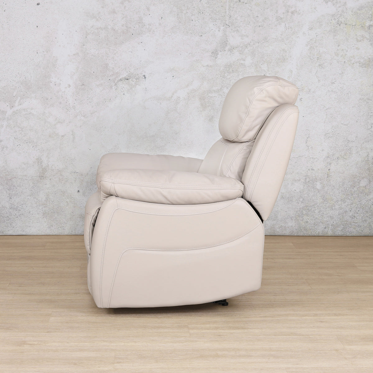 Capri 1 Seater Leather Recliner - Grey - Leather Gallery