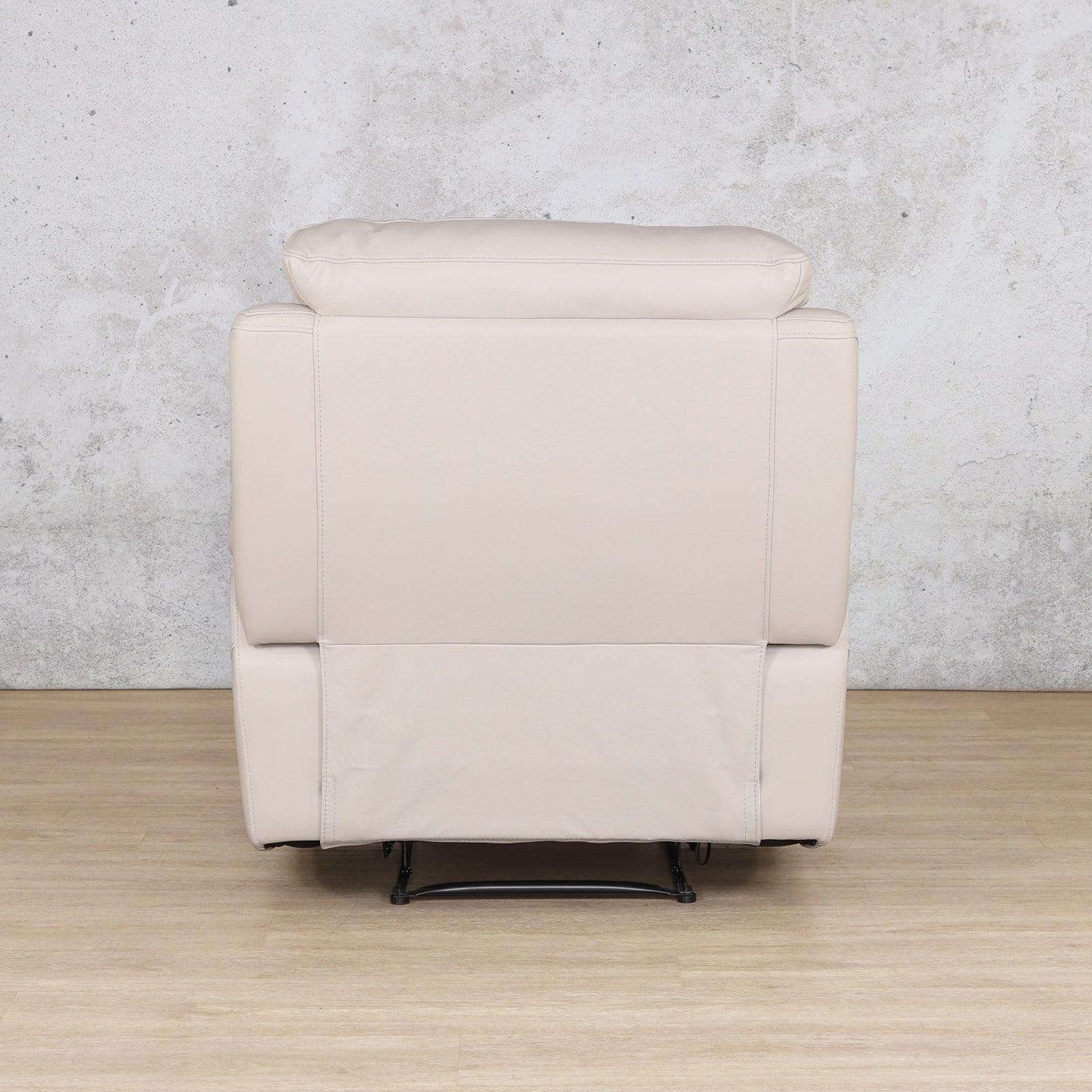 Capri 1 Seater Leather Recliner - Grey - Leather Gallery