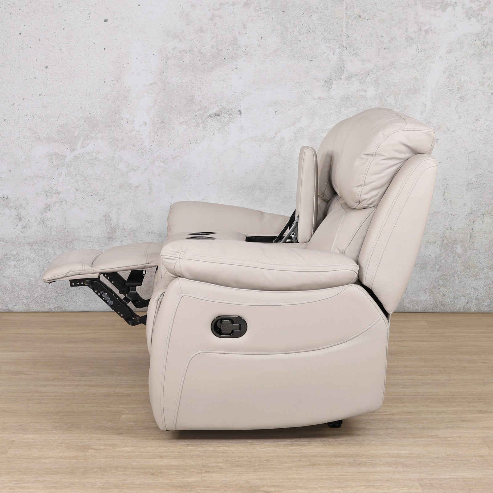 Capri 2  Home Theatre Suite - Grey - Leather Recliner