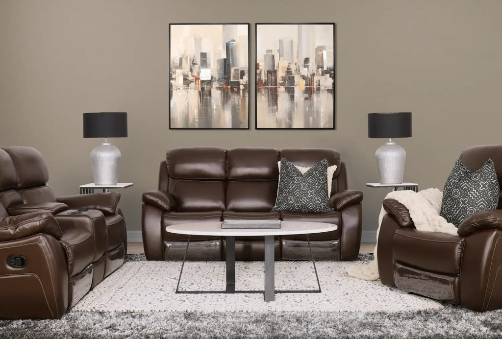 Shop the Capri 3+2+1 Home Theatre Suite for a blend of luxury and functionality.