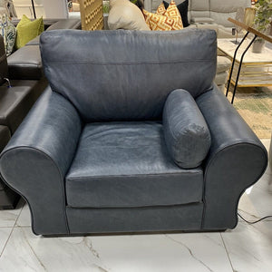 Carolina 1 Seater Bedlam Blue Leather Sofa - Warehouse Clearance Leather Sofa Leather Gallery 