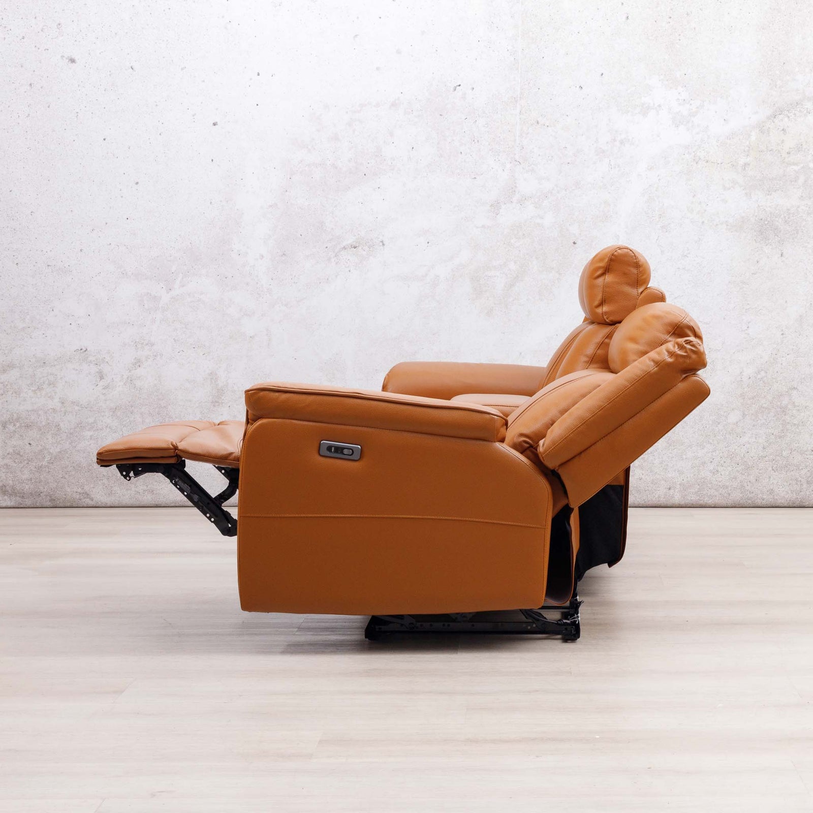 Carter 2 Seater Home Theatre Leather Recliner - Tan - Leather Recliner