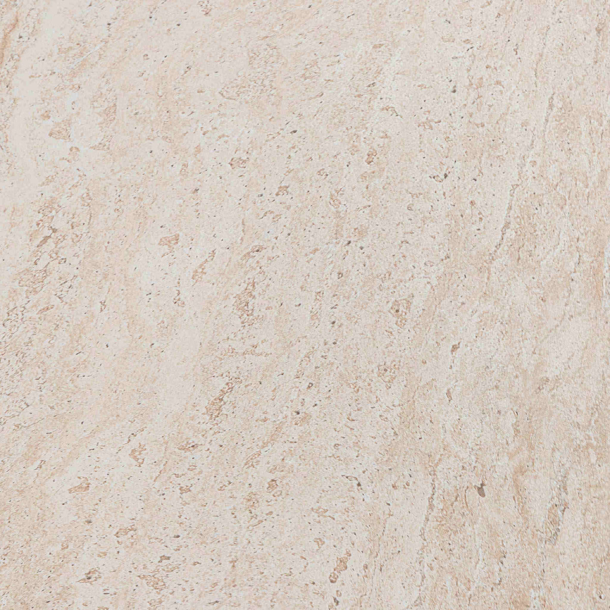Gallery Everyday Cecilia Coffee Table in Seashell, featuring a round light beige travertine stone design in a bright modern living room.