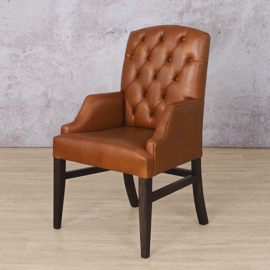 Charles Carver Dining Chair Dining Chair Leather Gallery Czar pecan 