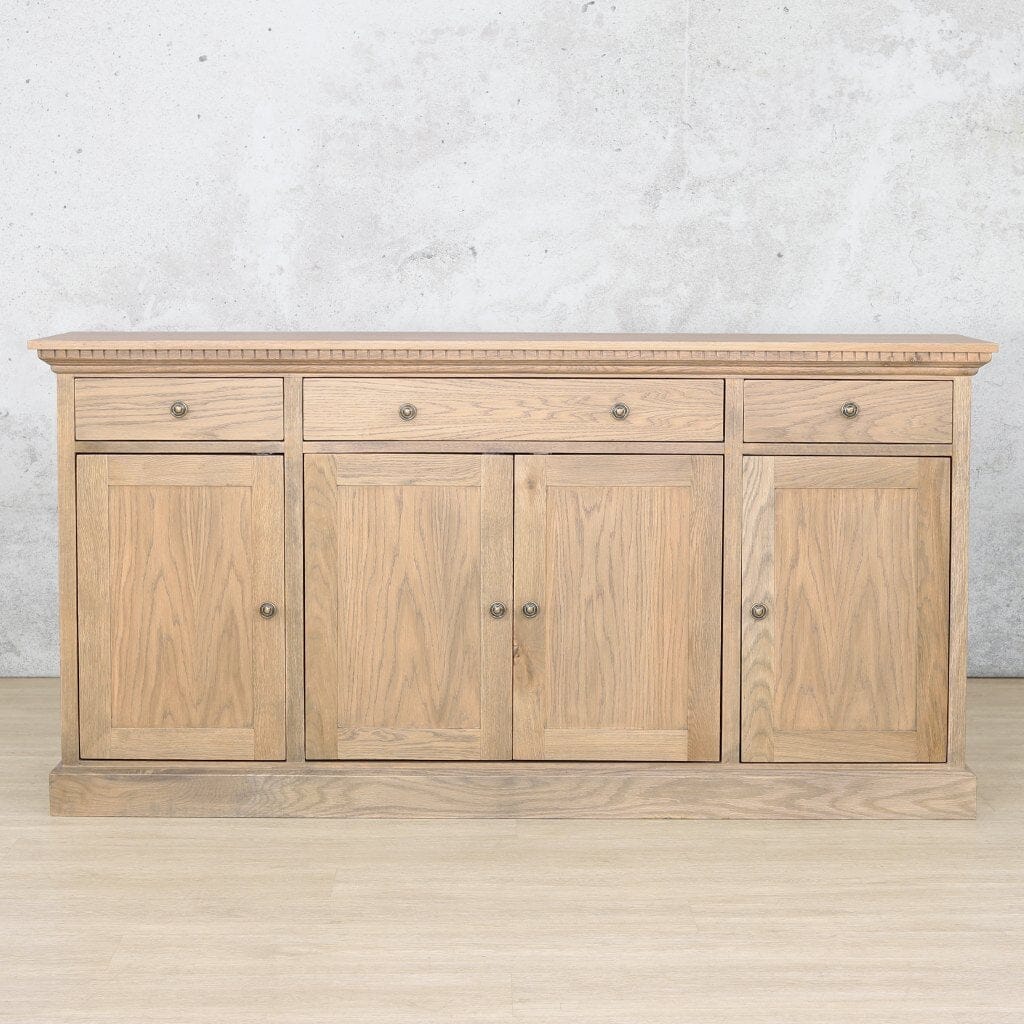 Charleston Sideboard - Antique Natural Oak Side Board Leather Gallery 