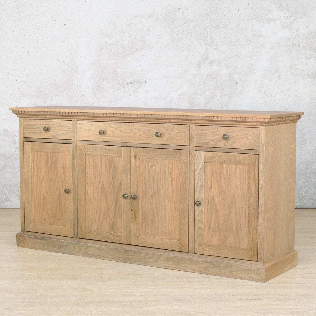 Charleston Sideboard - Antique Natural Oak Side Board Leather Gallery 