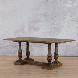 Charlotte Wood Dining Table - 1.9M / 6 Seater Dining Table Leather Gallery 
