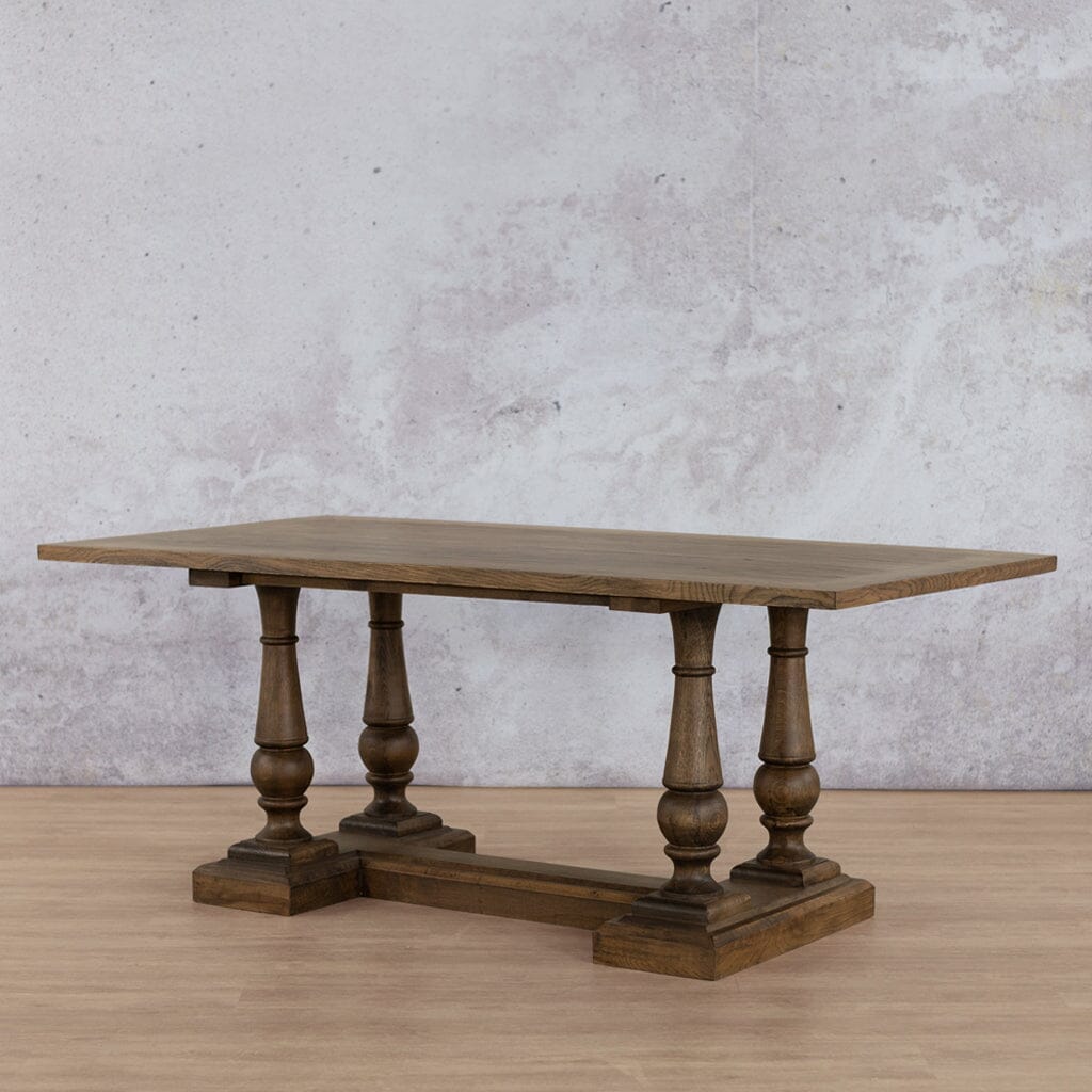 Charlotte Wood Dining Table - 2.4M / 8 or 10 Seater Dining Table Leather Gallery 