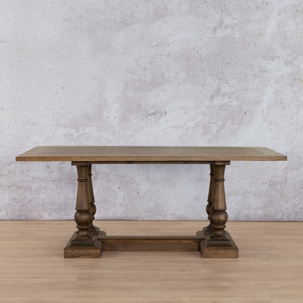 Charlotte Wood Dining Table - 2.4M / 8 or 10 Seater Dining Table Leather Gallery 