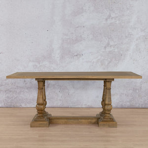 Charlotte Wood Dining Table - 2.4M / 8 or 10 Seater Dining Table Leather Gallery Antique Natural Oak 