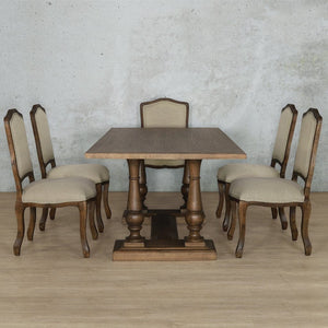 Charlotte Wood Top & Duke 6 Seater Dining Set Dining room set Leather Gallery 