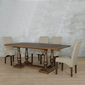 Charlotte Wood Top & Windsor 6 Seater Dining Set Dining room set Leather Gallery 