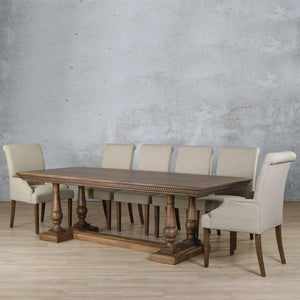 Charlotte Fluted Wood Top & Baron 10 Seater Dining Set Dining room set Leather Gallery 