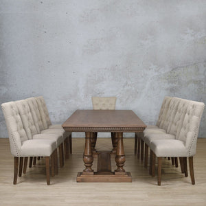Charlotte Fluted Wood Top & Duchess 10 Seater Dining Set Dining room set Leather Gallery 