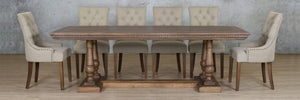 Charlotte Fluted Wood Top & Duchess 10 Seater Dining Set Dining room set Leather Gallery 