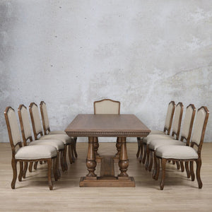 Charlotte Fluted Wood Top & Duke 10 Seater Dining Set Dining room set Leather Gallery 