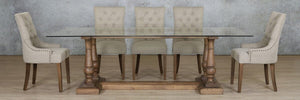 Charlotte Glass Top & Duchess 8 Seater Dining Set Dining room set Leather Gallery 