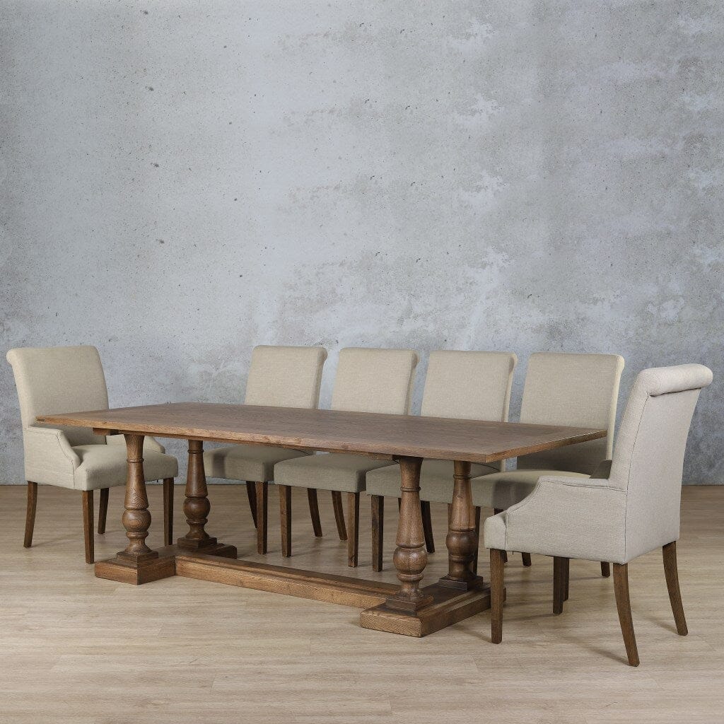 Charlotte Wood Top & Baron 10 Seater Dining Set Dining room set Leather Gallery 