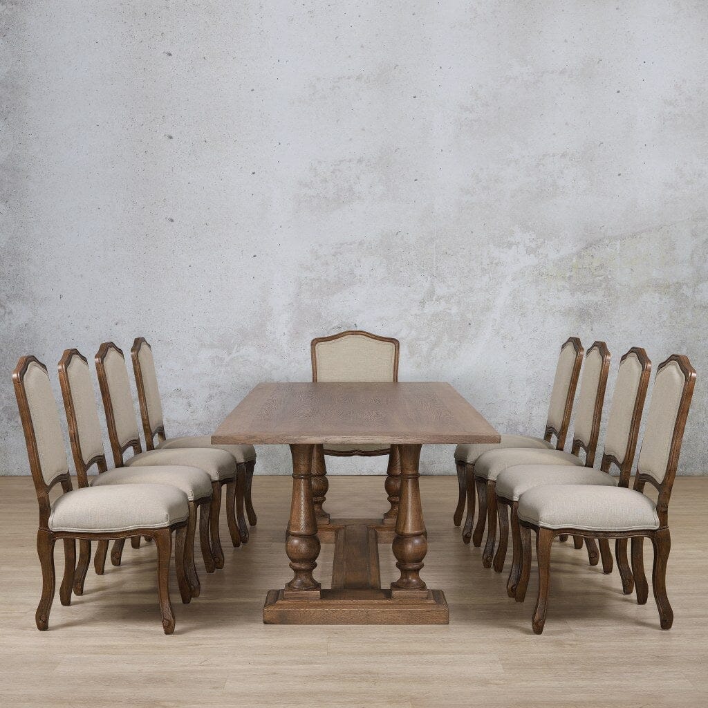 Charlotte Wood Top & Duke 10 Seater Dining Set Dining room set Leather Gallery 