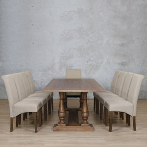 Charlotte Wood Top & Windsor 10 Seater Dining Set Dining room set Leather Gallery 