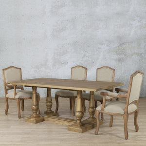 Charlotte Wood Top & Duke 6 Seater Dining Set Dining room set Leather Gallery 