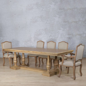 Charlotte Fluted Wood Top & Duke 8 Seater Dining Set Dining room set Leather Gallery 