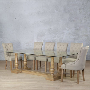 Charlotte Glass Top & Duchess 10 Seater Dining Set Dining room set Leather Gallery 