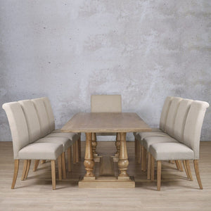 Charlotte Wood Top & Baron 10 Seater Dining Set Dining room set Leather Gallery 