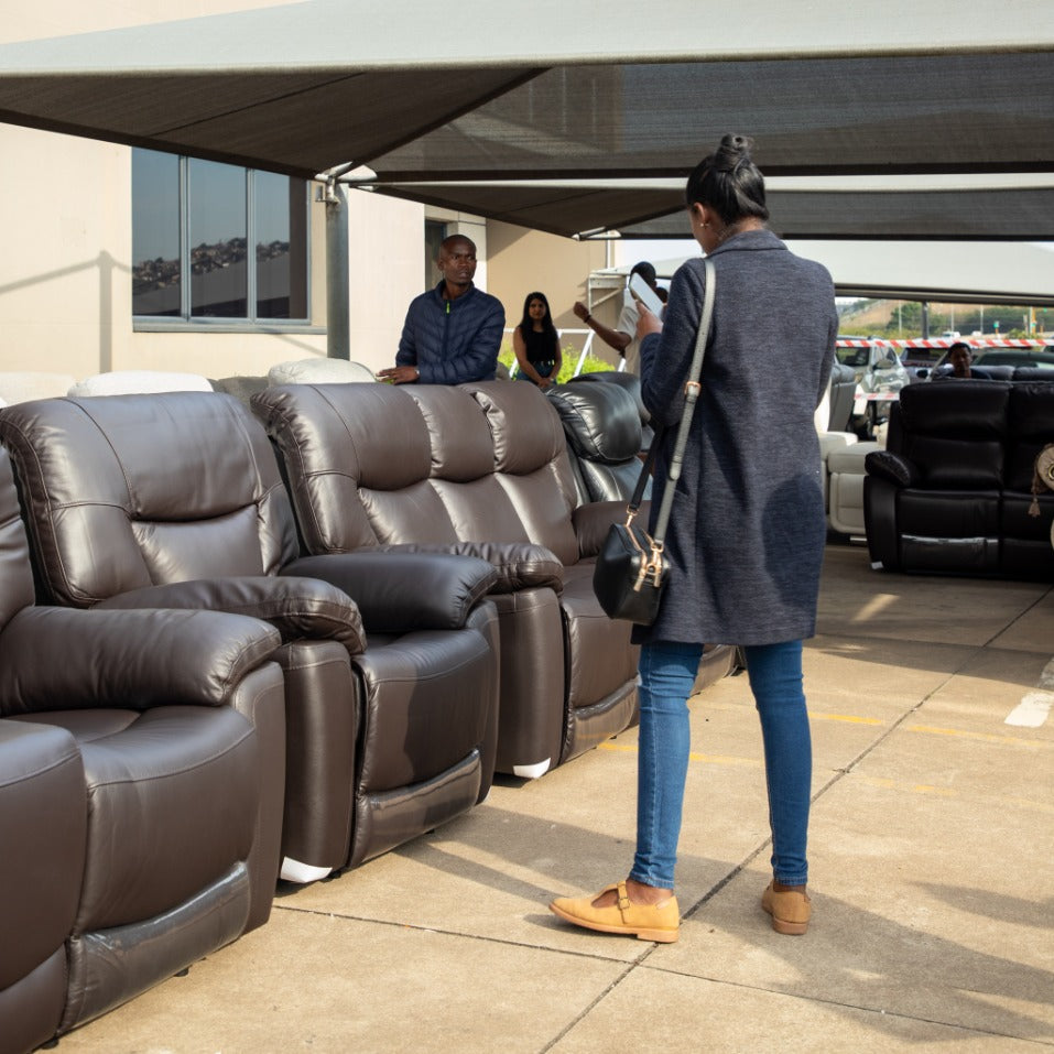 Chester Leather Home Theatre Suite 3 + 2 + 1 - Available on Special Order Plan Only - Leather Recliner