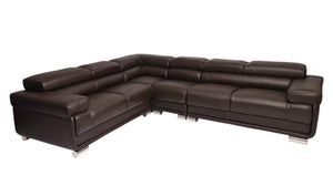 San Miguel L-Sectional Leather Sectional Leather Gallery Choc 