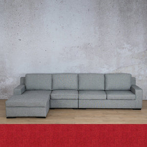Rome Fabric Sofa Chaise Modular Sectional - LHF Fabric Corner Suite Leather Gallery Delicious Cherry 