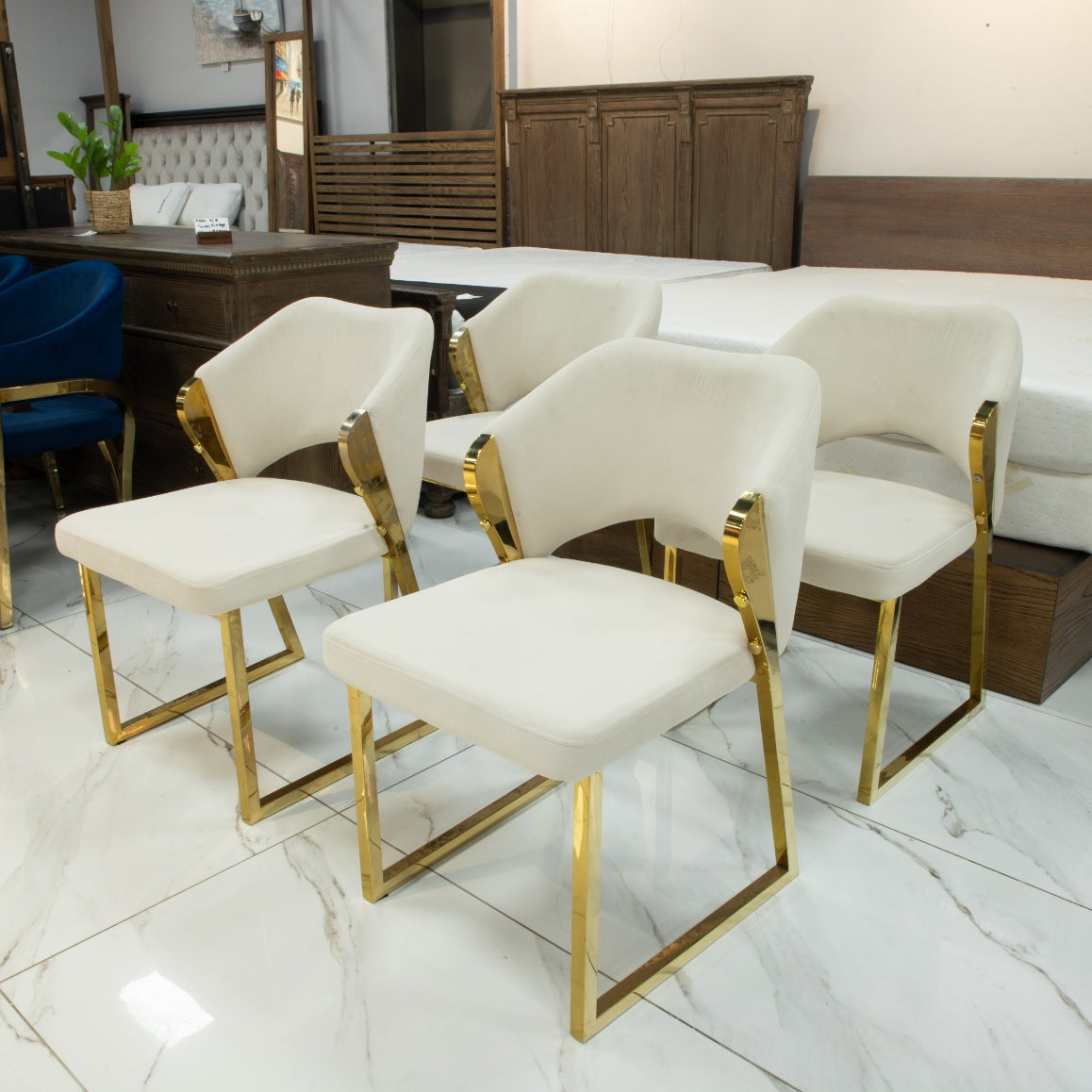 Cleopatra Dining Chair - Stainless Steel Gold - Warehouse Clearance