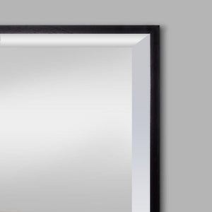 Nova Black Natural Wood Rectangle Wall Mirror 952 x 1257mm Mirror Leather Gallery 