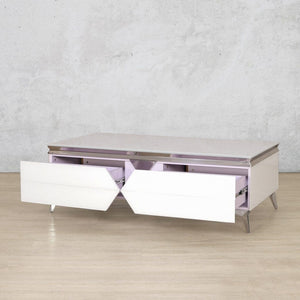Brooklyn Coffee Table - White & Silver Coffee Table Leather Gallery 