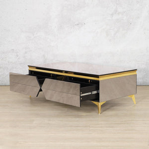 Brooklyn Coffee Table - Black & Gold Coffee Table Leather Gallery 