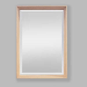 Serena Natural Wood Rectangle Wall Mirror - 645 x 950mm Mirror Leather Gallery Light Brown 645 x 950 mm 